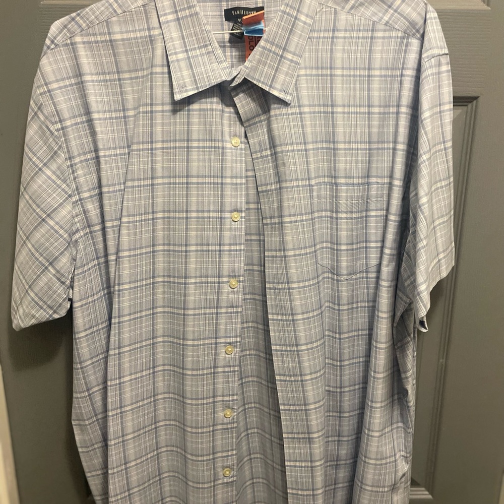 Van Husen Men's blue plaid shirt